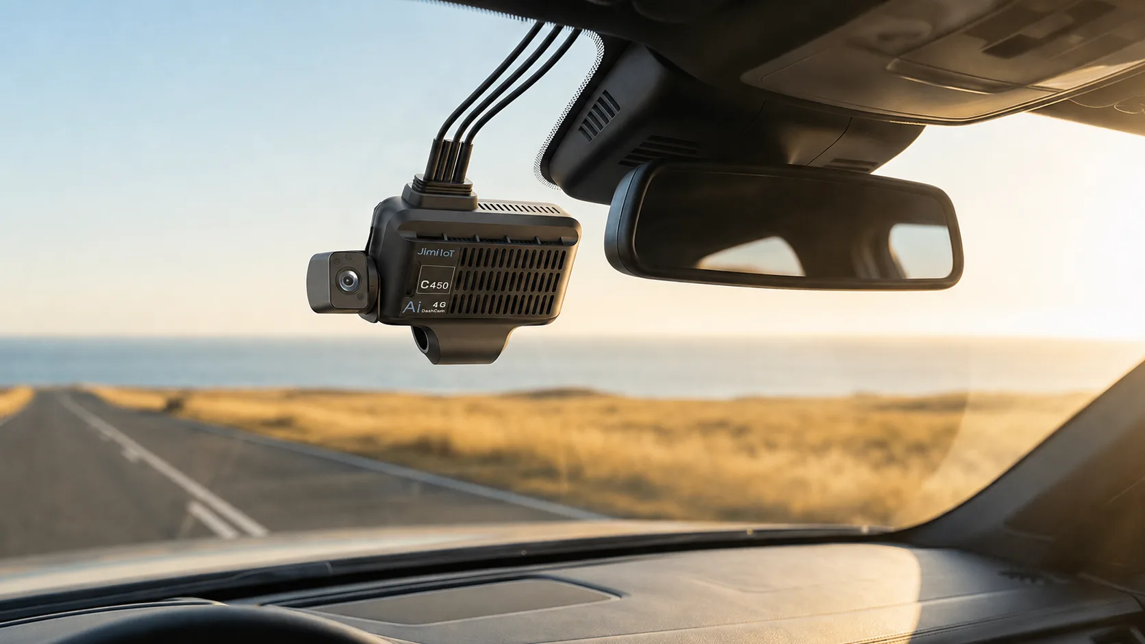 Sistema JC450 Pro instalado en una unidad de flota — cámaras con GPS 4G, ADAS, DMS y monitoreo en tiempo real