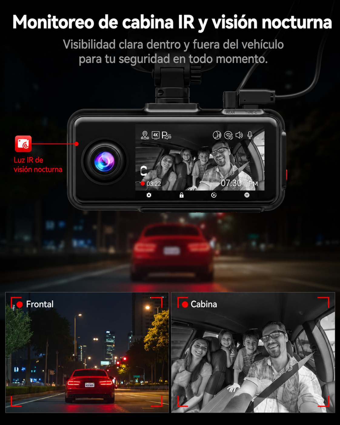 REDTIGER A6 — cabina con visión nocturna infrarroja